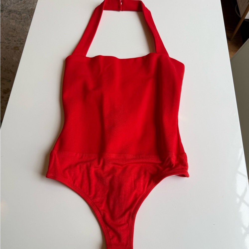 Superdown Vibrant Red Zip-Up Bodysuit
